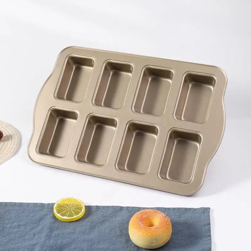 8-Cavity Non-Stick Mini Loaf Pan | Carbon Steel Baking Tray Mini Loaf Baking Pan Nixie