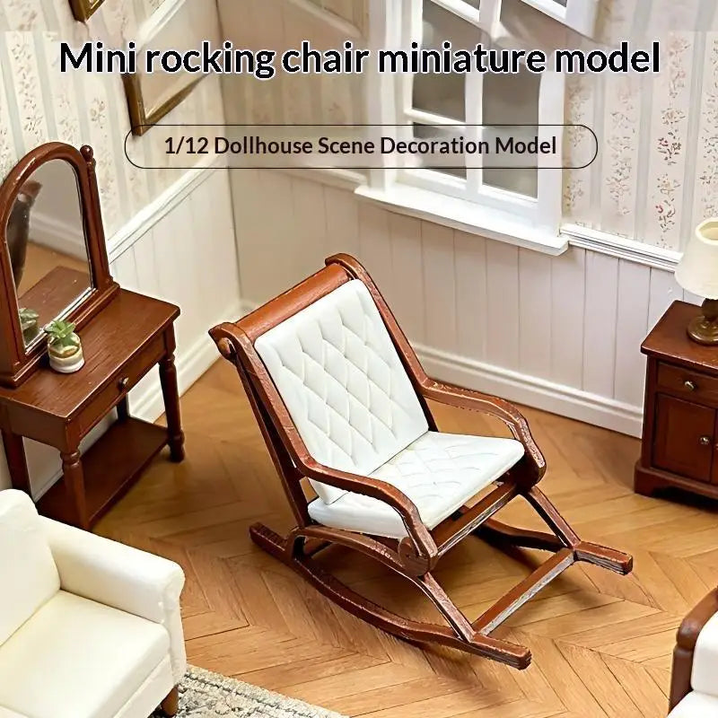 1:12 Miniature Rocking Chair Dollhouse Furniture & Photo Prop Dollhouse Miniature Furniture Nixie Default Title