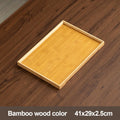Natural Bamboo Serving Tray | Retro Rectangular Wood Tray