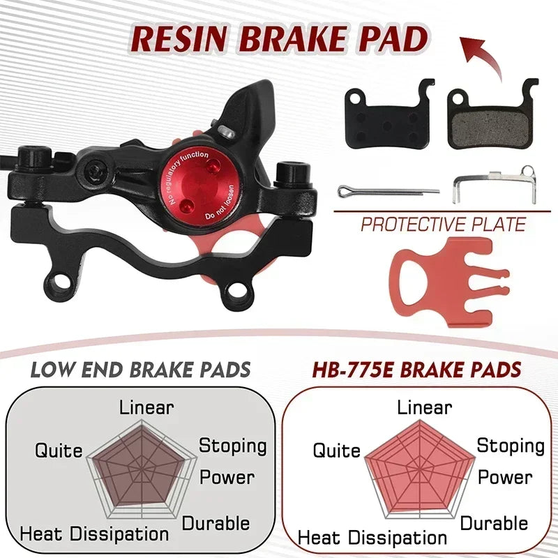 ZOOM 2-Piston Hydraulic Disc Brake Set MTB E-Bike 1100/1850mm