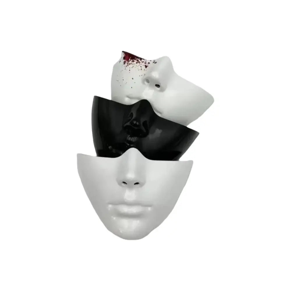 Glossy Black Half Face Mask | PVC Cosplay Masquerade Mask Cosplay Face Mask Nixie
