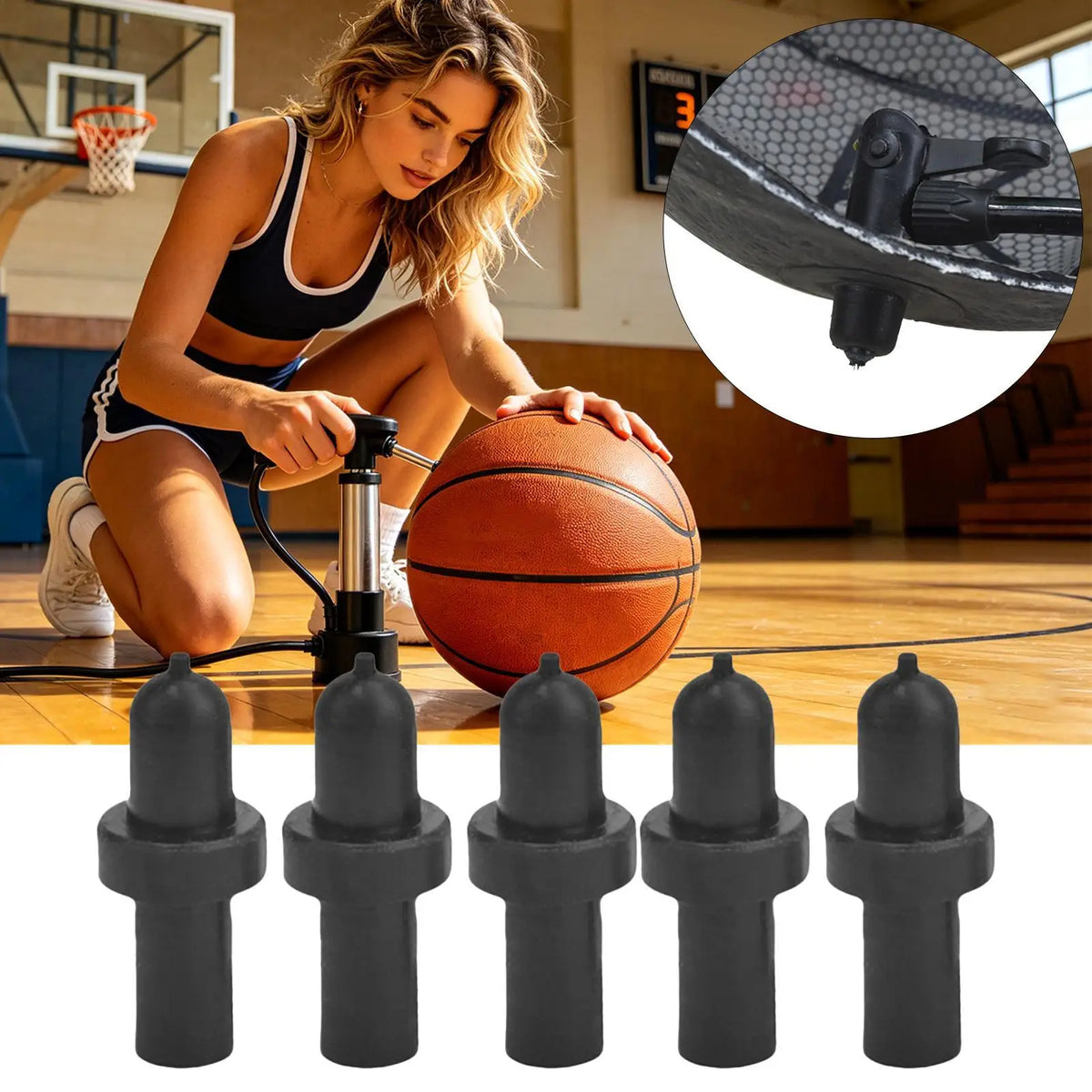 5-Pack Rubber Ball Valve Replacement Inflation Nozzle – Universal Fit Ball Valve Repair Kit Nixie