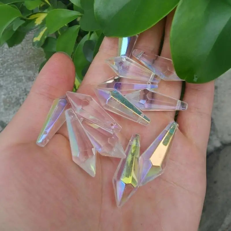 5PCS Crystal Icicle Suncatcher Prisms – Rainbow Chandelier Drops Crystal Chandelier Drops Nixie