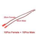 10 Pairs 22AWG JST 2-Pin Male Female Connector Cable JST Connector Cable Nixie 10PCS-10CM10PCS-20CM