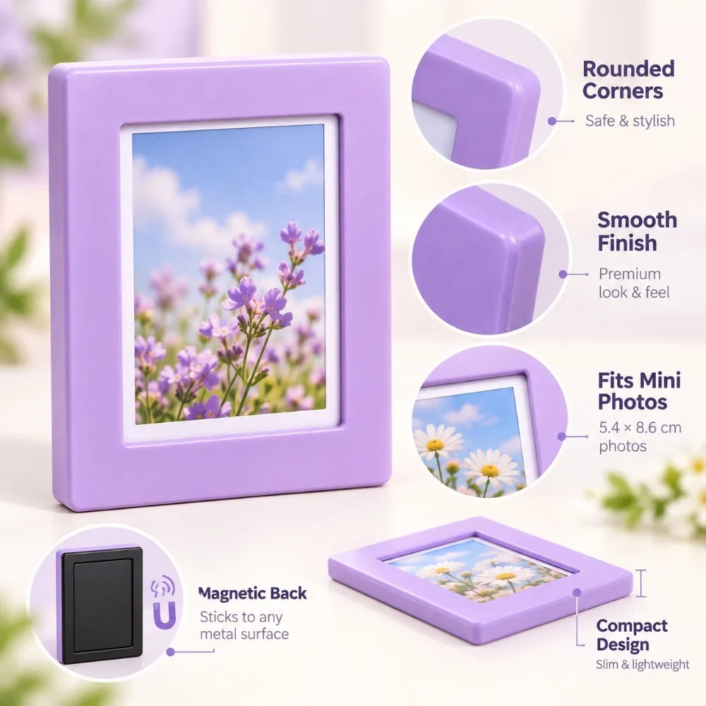 10PCS Kawaii Magnetic Photo Frames | Mini 3 Inch Fridge Holders