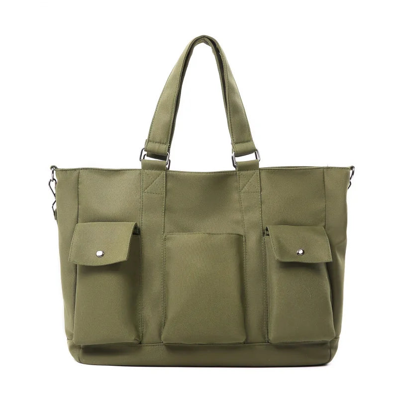 Large Capacity Nylon Shoulder Bag – Lightweight Multi-Pocket Tote Shoulder Tote Bag Nixie