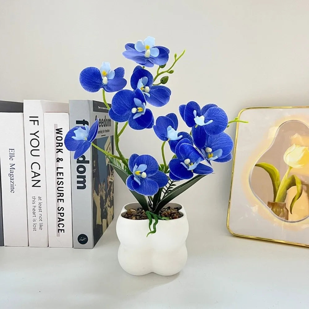 Artificial Butterfly Orchid Bonsai – Faux Flower Home Decor