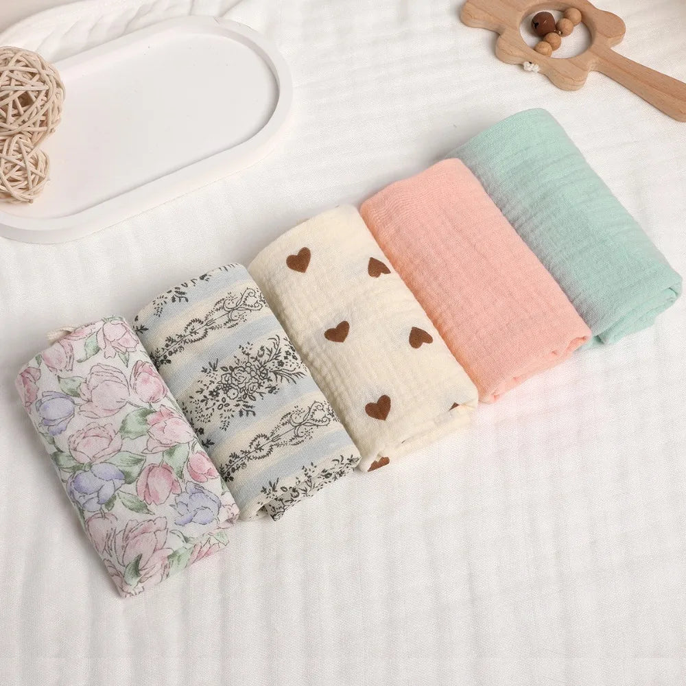 4-Layer Cotton Baby Washcloths – Soft Gauze Burp Cloths 3-5 Pack Baby Washcloths Nixie 14