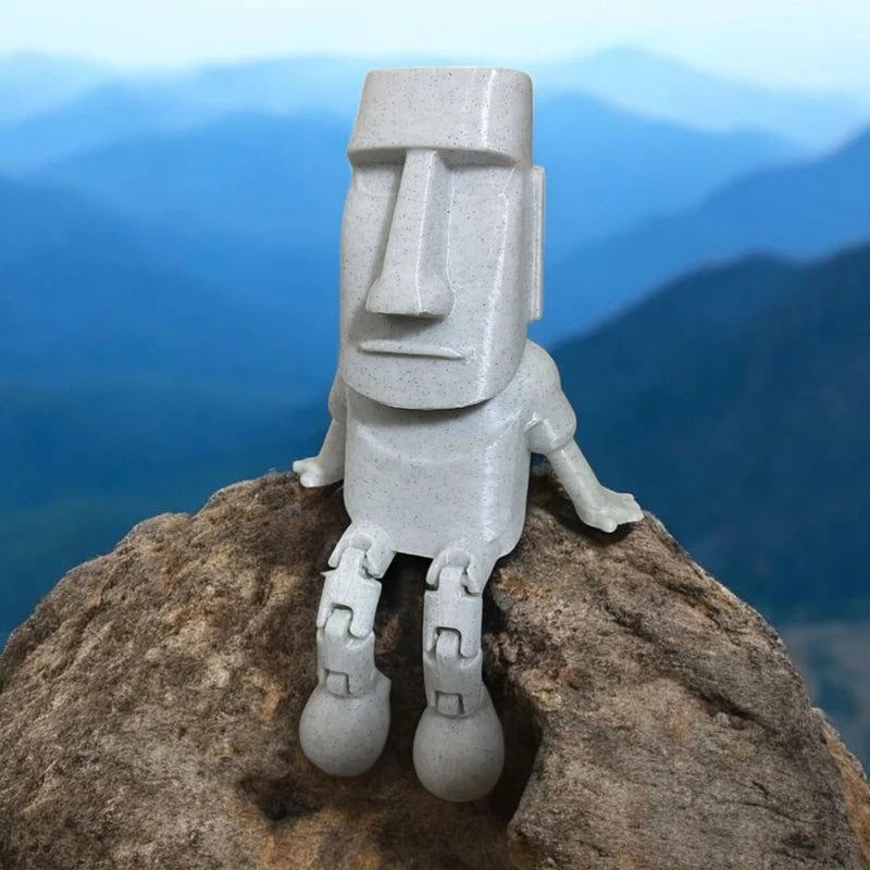 3D Printed Moai Statue – Movable Joints Collectible Figurine Collectible Figurine Nixie
