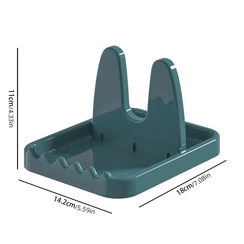 Foldable Pot Lid Rack & Spoon Holder Kitchen Organizer Stand