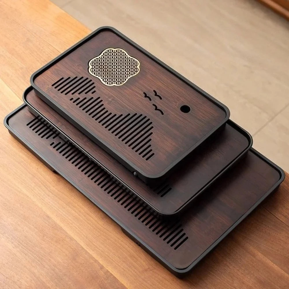 Bamboo Gongfu Tea Tray with Drainage & Water Storage Tea Ceremony Tray Nixie