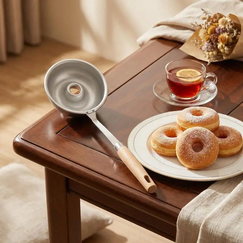 Food-Grade Donut Frying Mold with Wood Handle | Ring Maker Donut Frying Mold Nixie