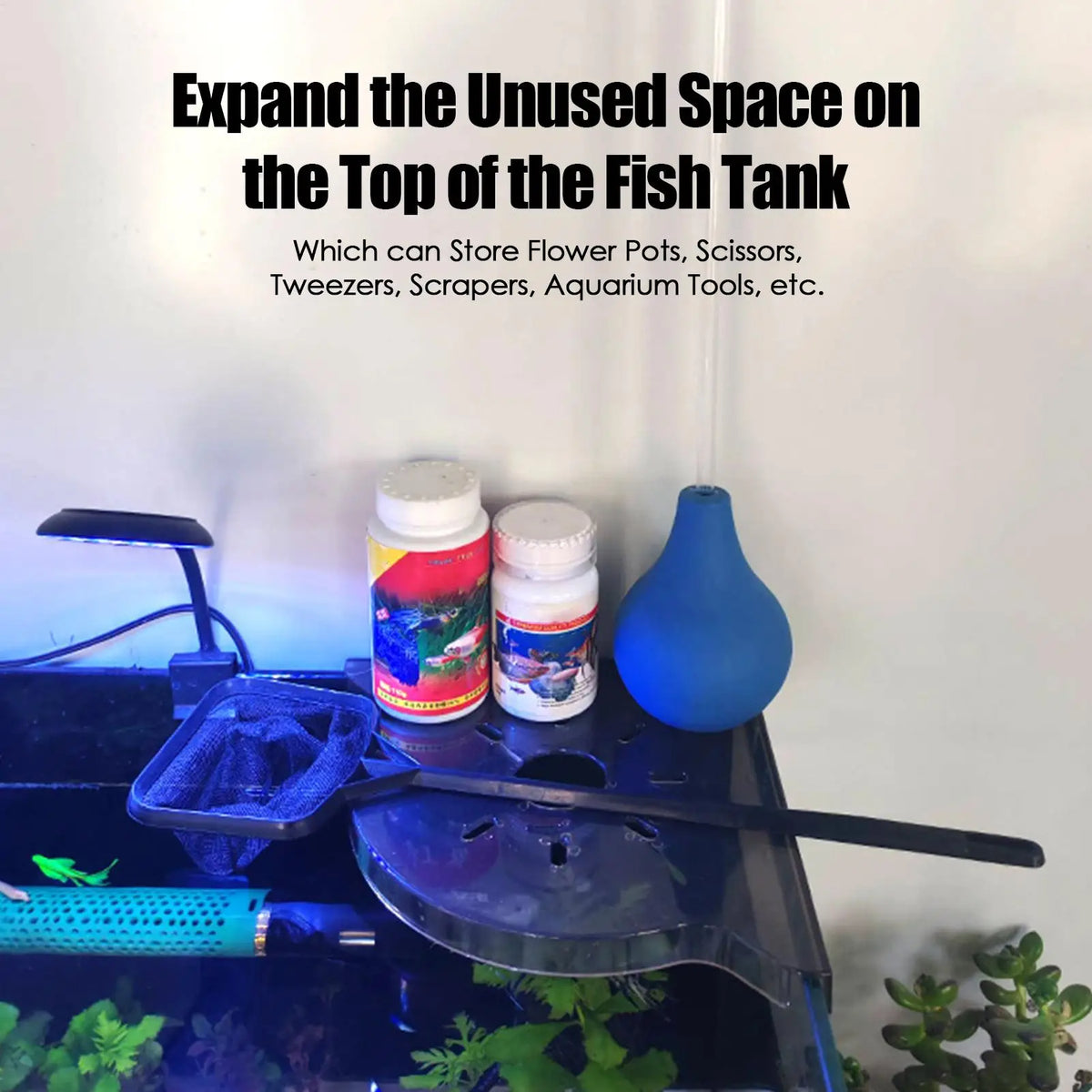 Aquarium Corner Shelf – PP Fish Tank Plant & Tool Holder Aquarium Corner Shelf Nixie