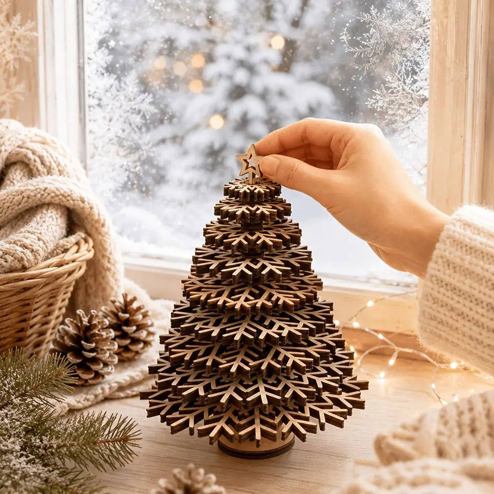 DIY Wood Christmas Tree Ornament with Snowflake Plate – Desktop