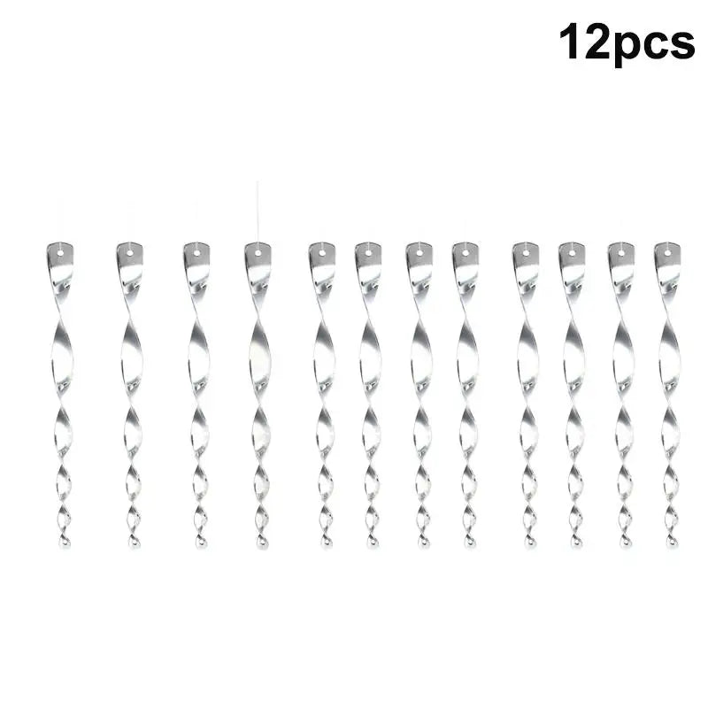 Bird Repellent Spiral Reflectors 6/10/12 Pcs – Garden Deterrent Bird Repellent Reflectors Nixie 12pcs Silver