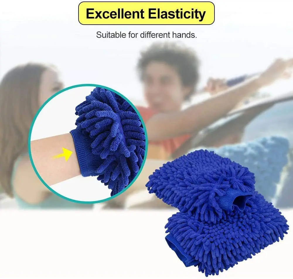 Chenille Car Wash Mitt – Scratch-Free Microfiber Detailing Glove