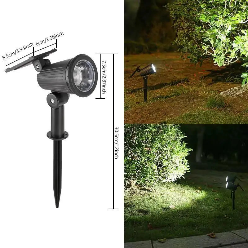 Solar Garden Spotlight RGB IP65 Waterproof Adjustable Outdoor Light Solar Landscape Spotlight Nixie C