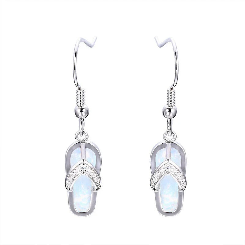 White Simulated Opal Stud Earrings – Lead & Nickel Free Stud Earrings Nixie White