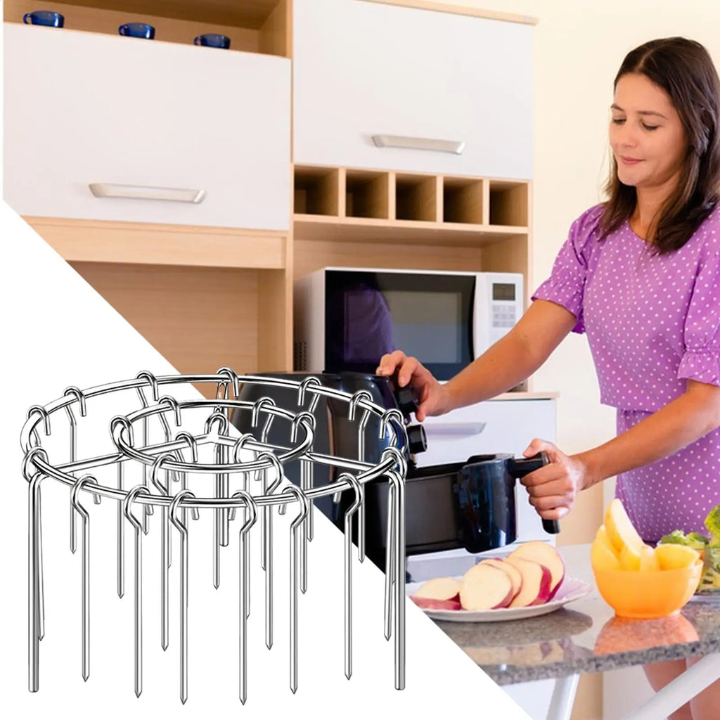 Air Fryer Skewer Grill Rack – Vertical BBQ Stainless Steel Air Fryer Skewer Rack Nixie