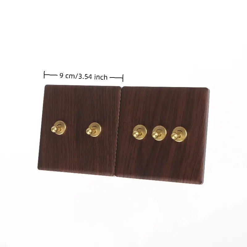 Retro Wood Grain Wall Switch Panel | LED Dimmer Toggle Wall Switch Panel Nixie