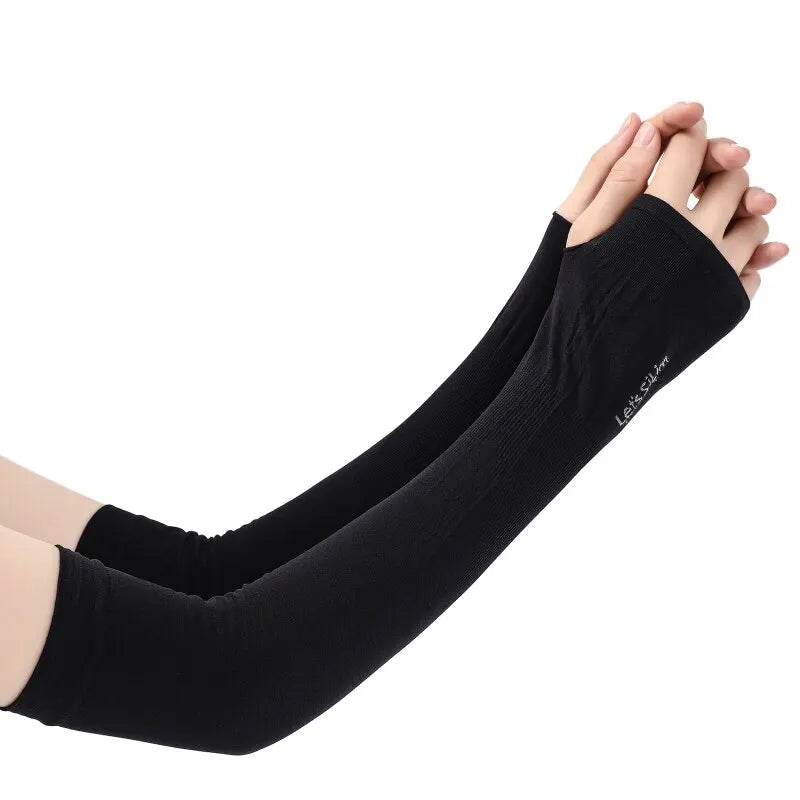 Ice Silk UV Arm Sleeves 2 Pairs – Unisex Sun Protection UV Arm Sleeves Nixie