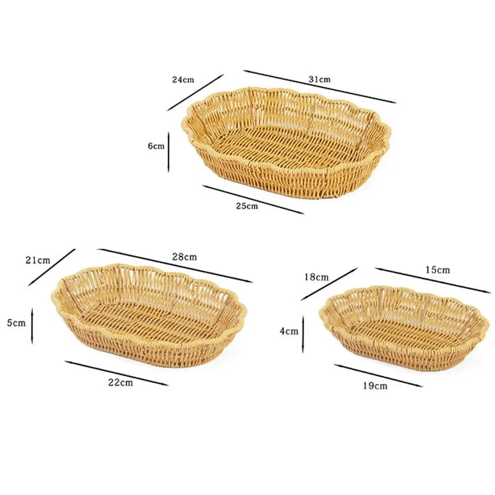 Imitation Rattan Woven Storage Basket & Fruit Tray – 10 Styles Woven Storage Basket Nixie