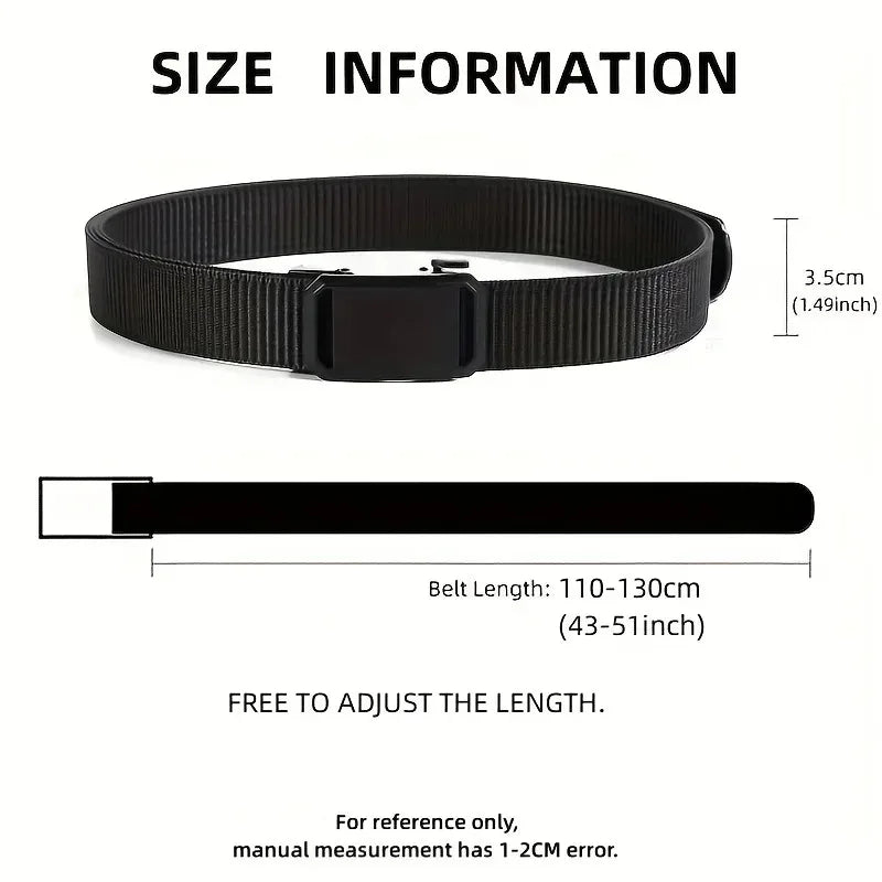 Men's Canvas Tactical Belt – Auto Buckle Military Style Canvas Tactical Belt Nixie