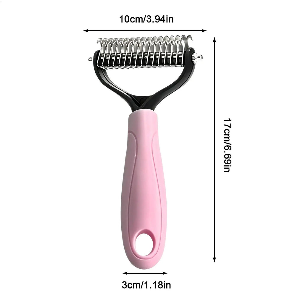 Double-Sided Pet Deshedding Brush & Undercoat Rake – Dogs & Cats Pet Grooming Brush Nixie