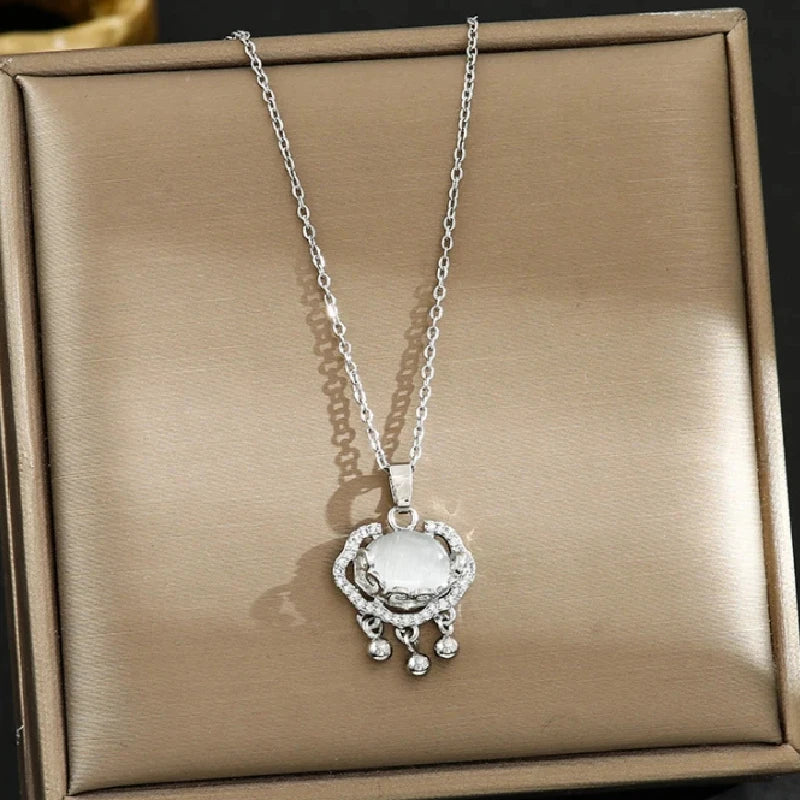 Gold Plated Lock Pendant Stainless Steel Necklace | Nixie