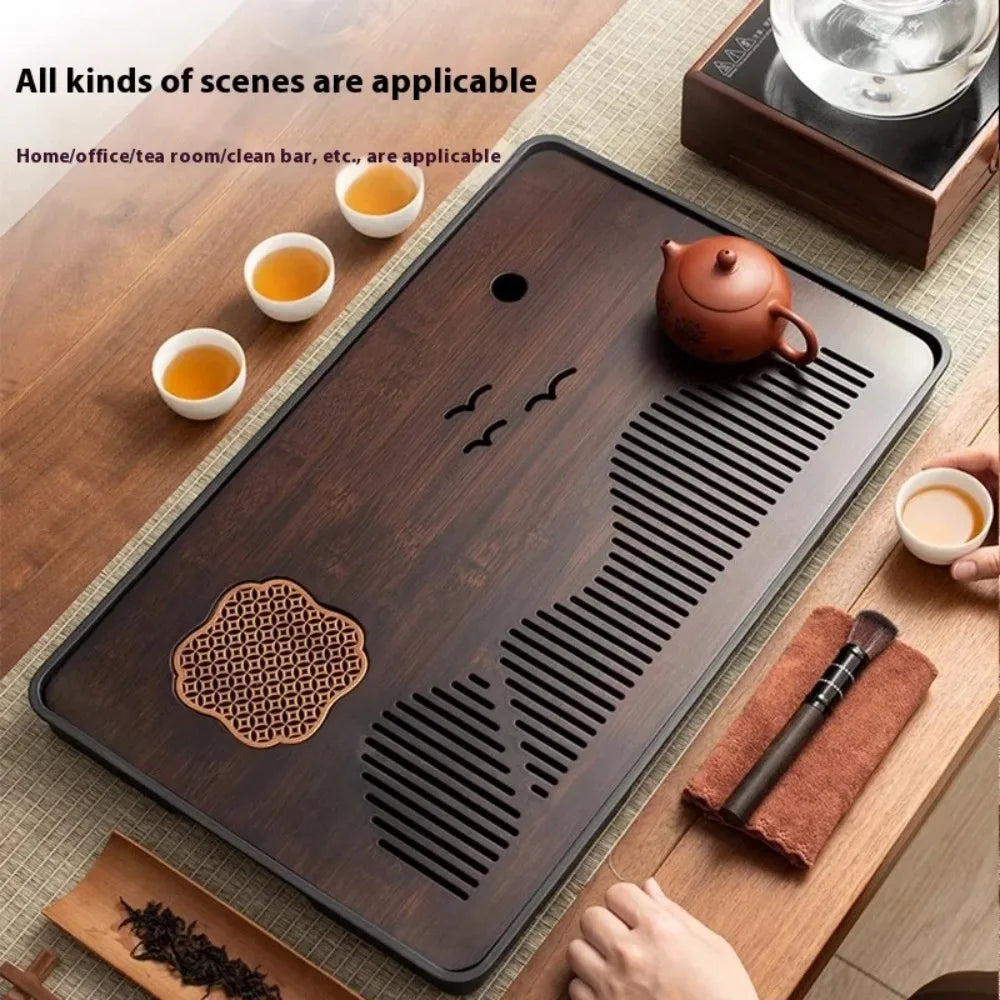 Bamboo Gongfu Tea Tray with Drainage & Water Storage Tea Ceremony Tray Nixie