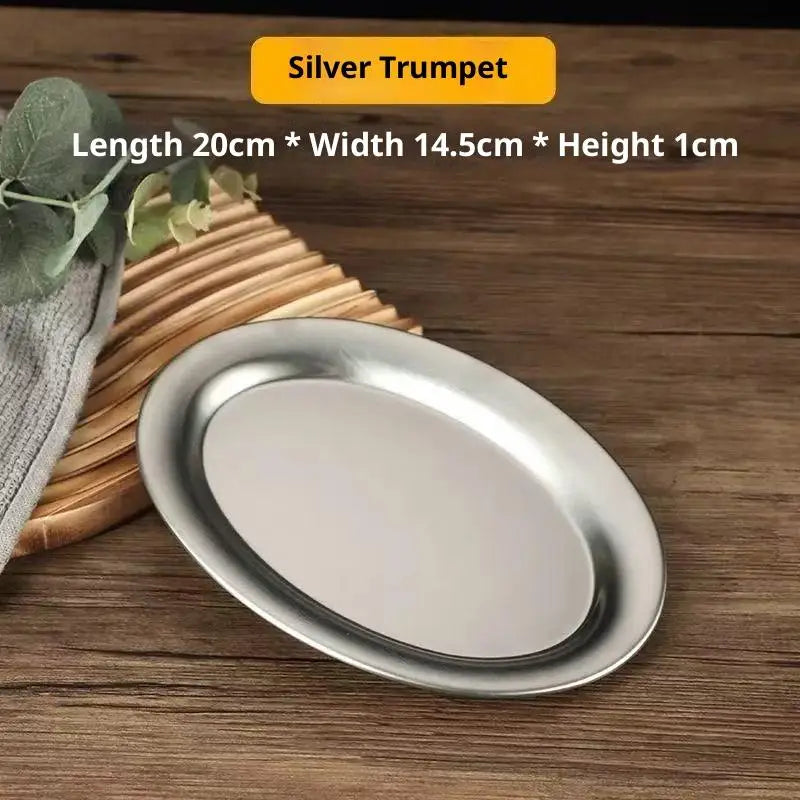 Stainless Steel Oval Serving Plate – Fish, Dessert & Party Dish