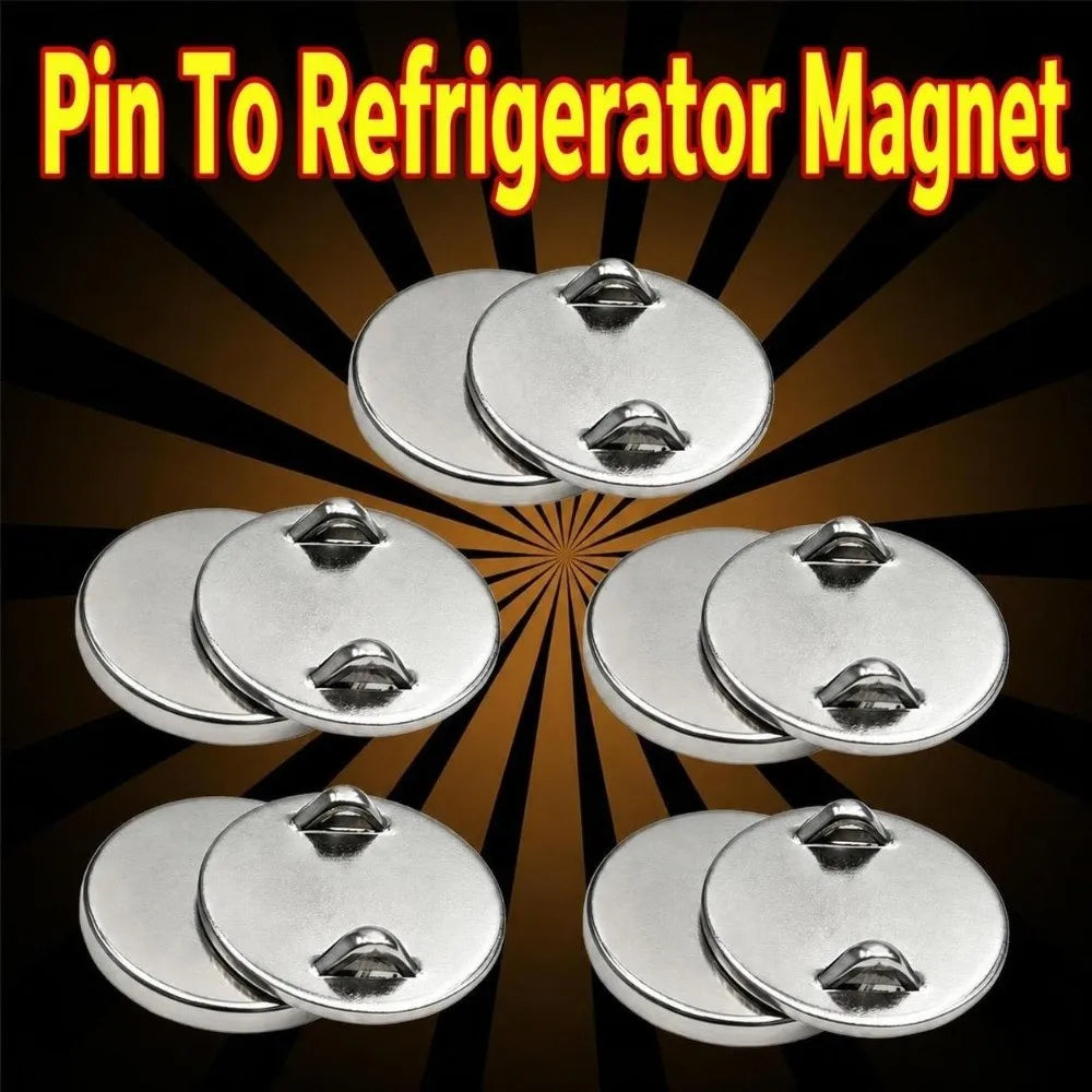 4 Pairs Magnetic Brooch to Fridge Magnet Converter DIY Badge Kit Magnetic Craft Converter Nixie
