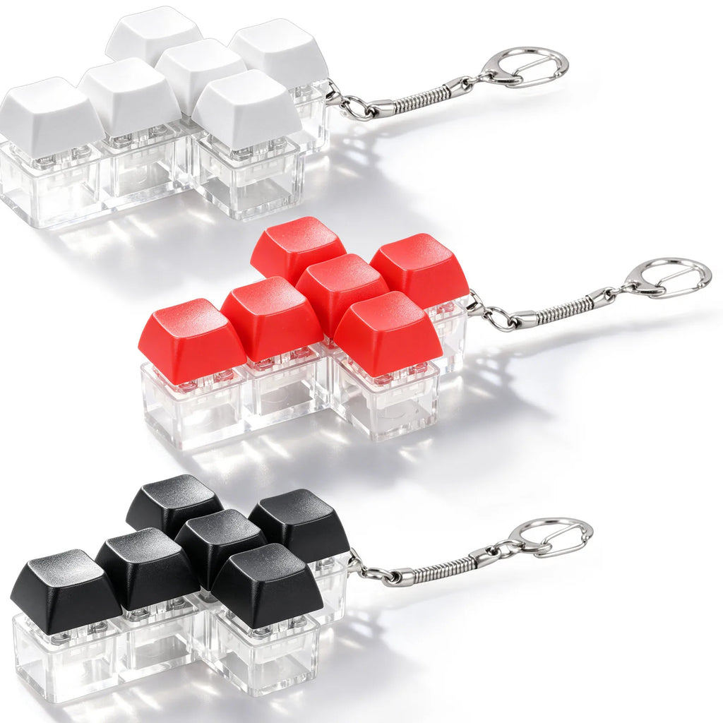 Cross Keyboard Clicker Fidget Keychain Toy 3-Pack for Adults