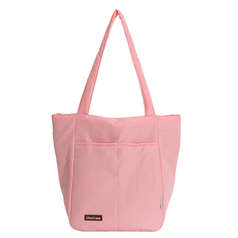 Korean Style Large Capacity Padded Nylon Tote Shoulder Bag Nylon Tote Bag Nixie