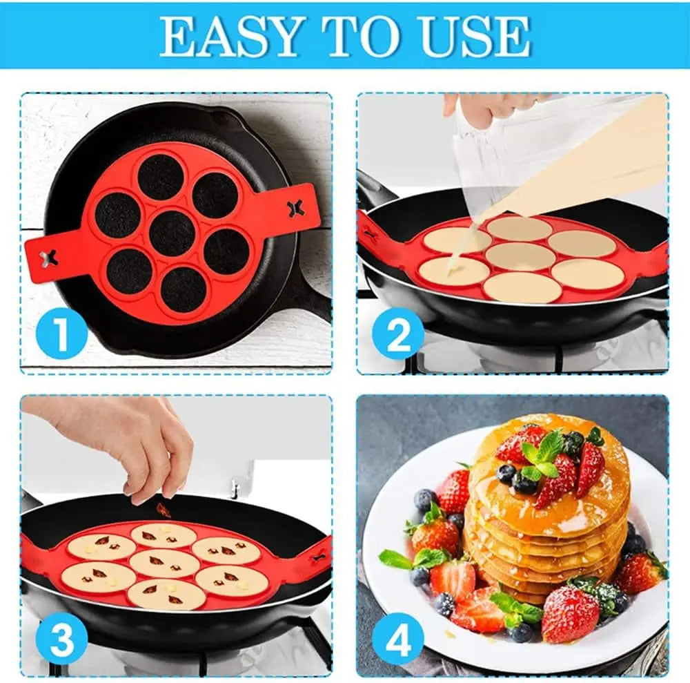 Silicone Pancake & Egg Ring Mold – Non-Stick Reusable Maker