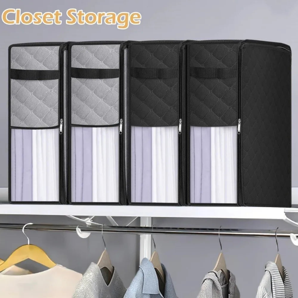 Large Clothes Storage Bag – Zipper, Dust-Proof, Clear Window