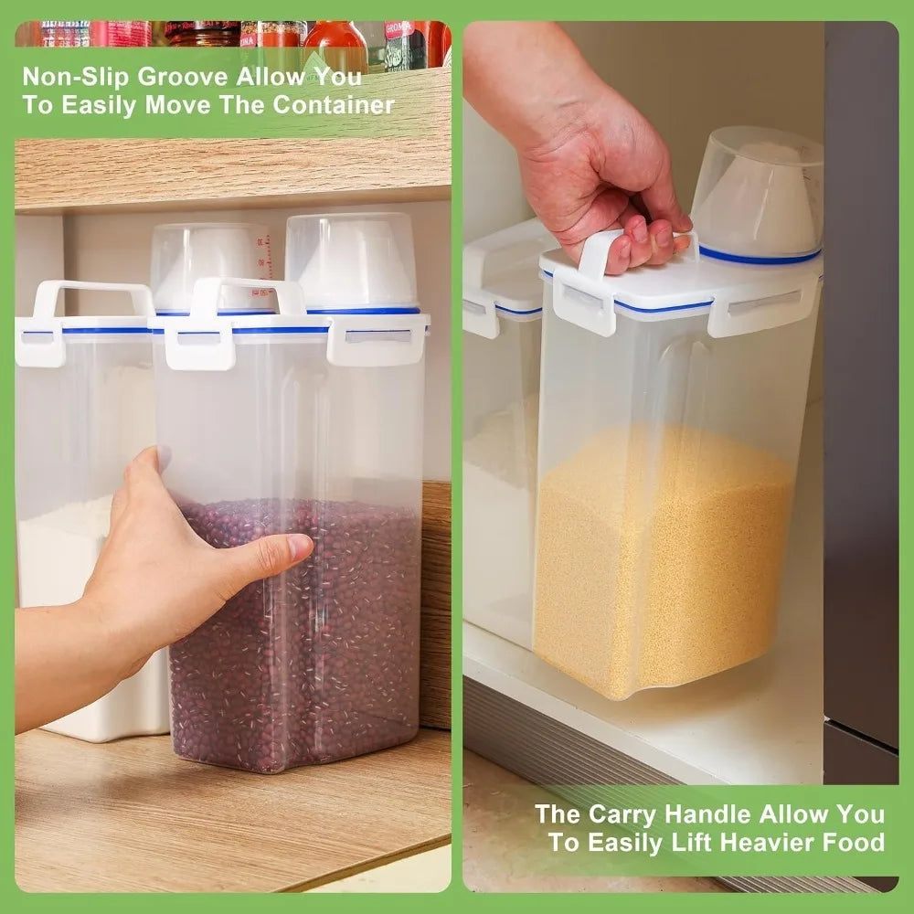 Airtight Rice Dispenser Storage Container with Measuring Cup