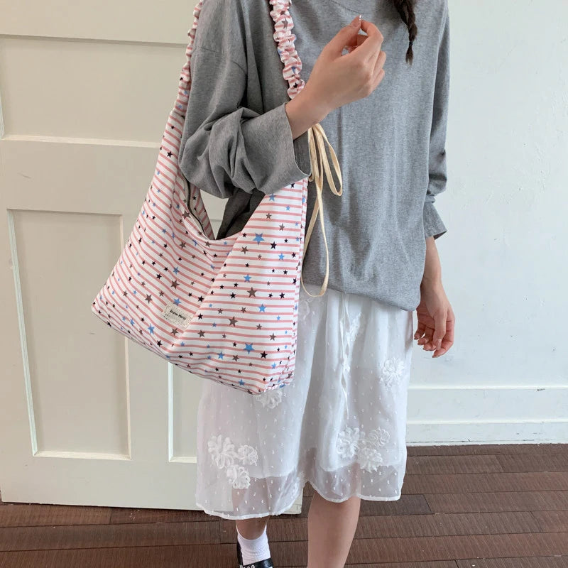 Women's Lightweight Nylon Tote Bag | Large Crossbody Shoulder Bag Women's Tote Bag Nixie