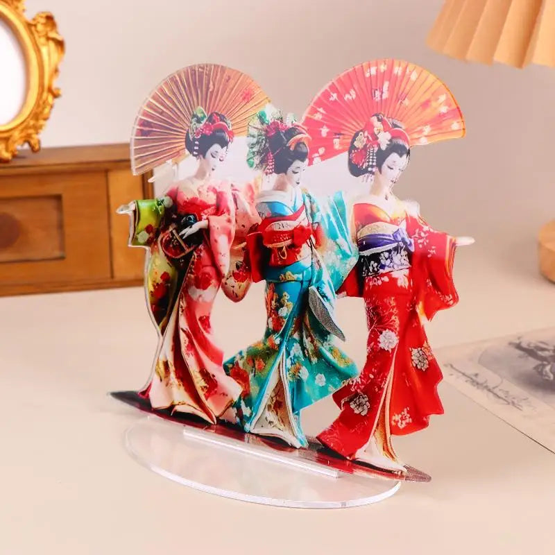 Japanese Geisha Acrylic Statue – Office Ornament & Party Décor Decorative Figurine Nixie
