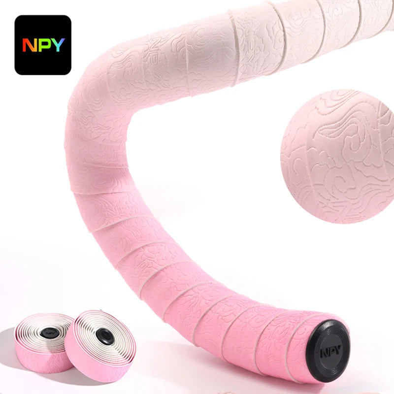 Road Bike Handlebar Tape EVA/PU Anti-Slip Bar Wrap + Plugs Handlebar Tape Nixie PINK