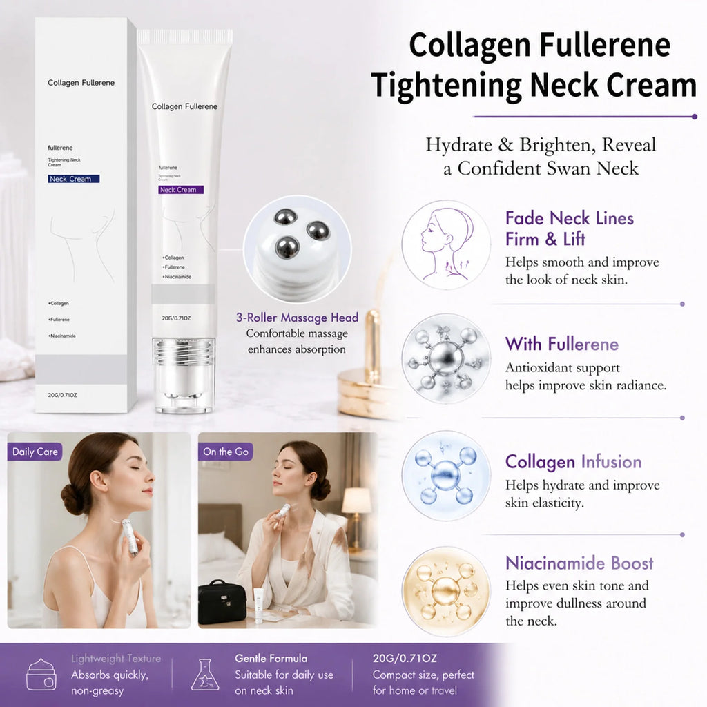 Roller-Ball Neck Cream – Collagen, Fullerene & Niacinamide Neck Cream Nixie