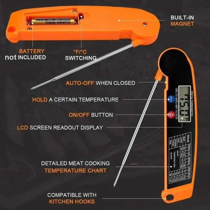 Digital Food Thermometer Probe – Meat BBQ Oven Kitchen Tool