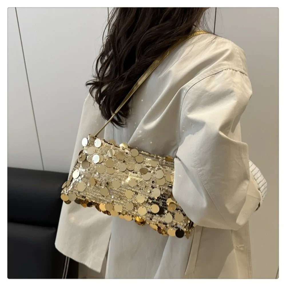 Women's Sequin Shoulder Tote Bag – Large Capacity Evening Bag Sequin Shoulder Tote Nixie