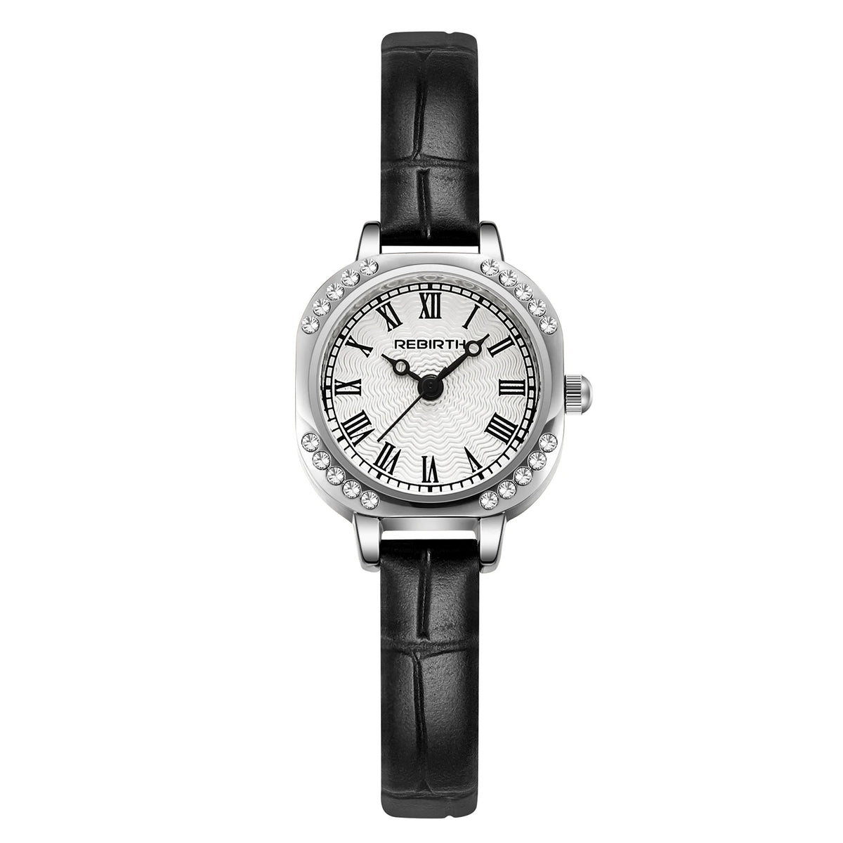 REBIRTH Retro Roman Numeral Casual Quartz Watch | Leather Band Casual Quartz Watch Nixie black