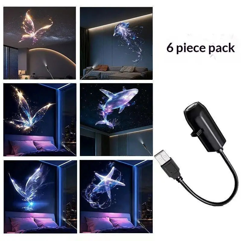 LED USB Ocean Projector Night Light – 6 Fantasy Patterns