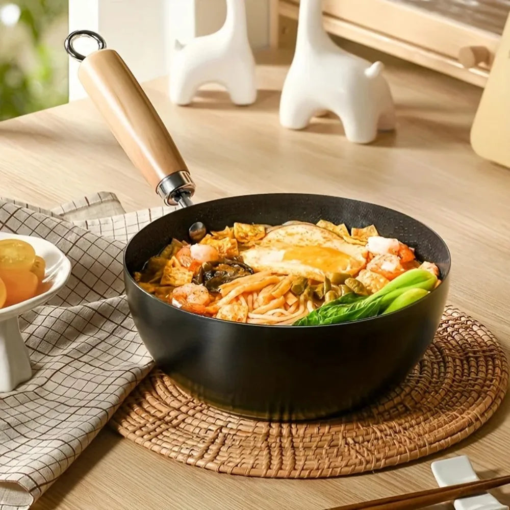 FEB.WIND Cast Iron Non-Stick Wok Frying Pan 20/22/28cm Cast Iron Wok Nixie