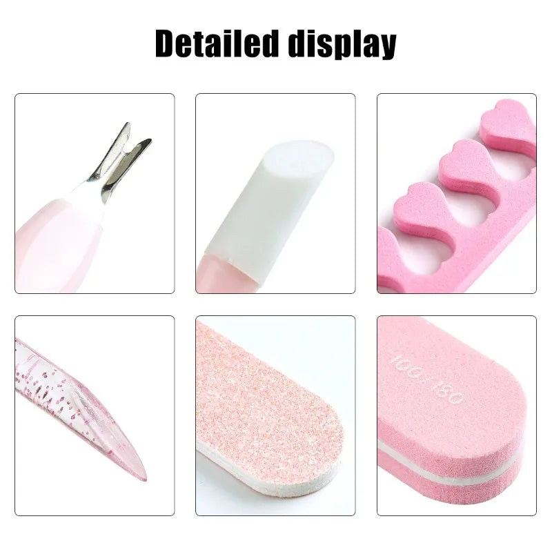 5-Piece Disposable Nail Care Set – Cuticle Pusher, File & Polisher Nail Care Set Nixie