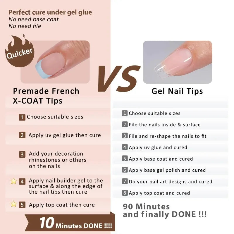 150pcs Press On Nails Almond French Acrylic Fake Nails 6 Colors