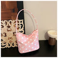 Women's Polka Dot Shoulder Bag – Water-Resistant Oxford Tote Shoulder Bag Nixie Pink