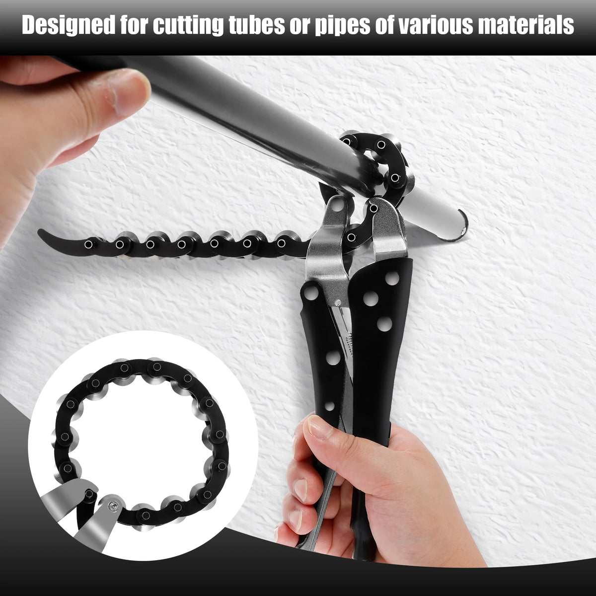 Exhaust Pipe Chain Cutter 0.6"–3.3" Carbon Steel Tailpipe Tool Pipe Chain Cutter Nixie